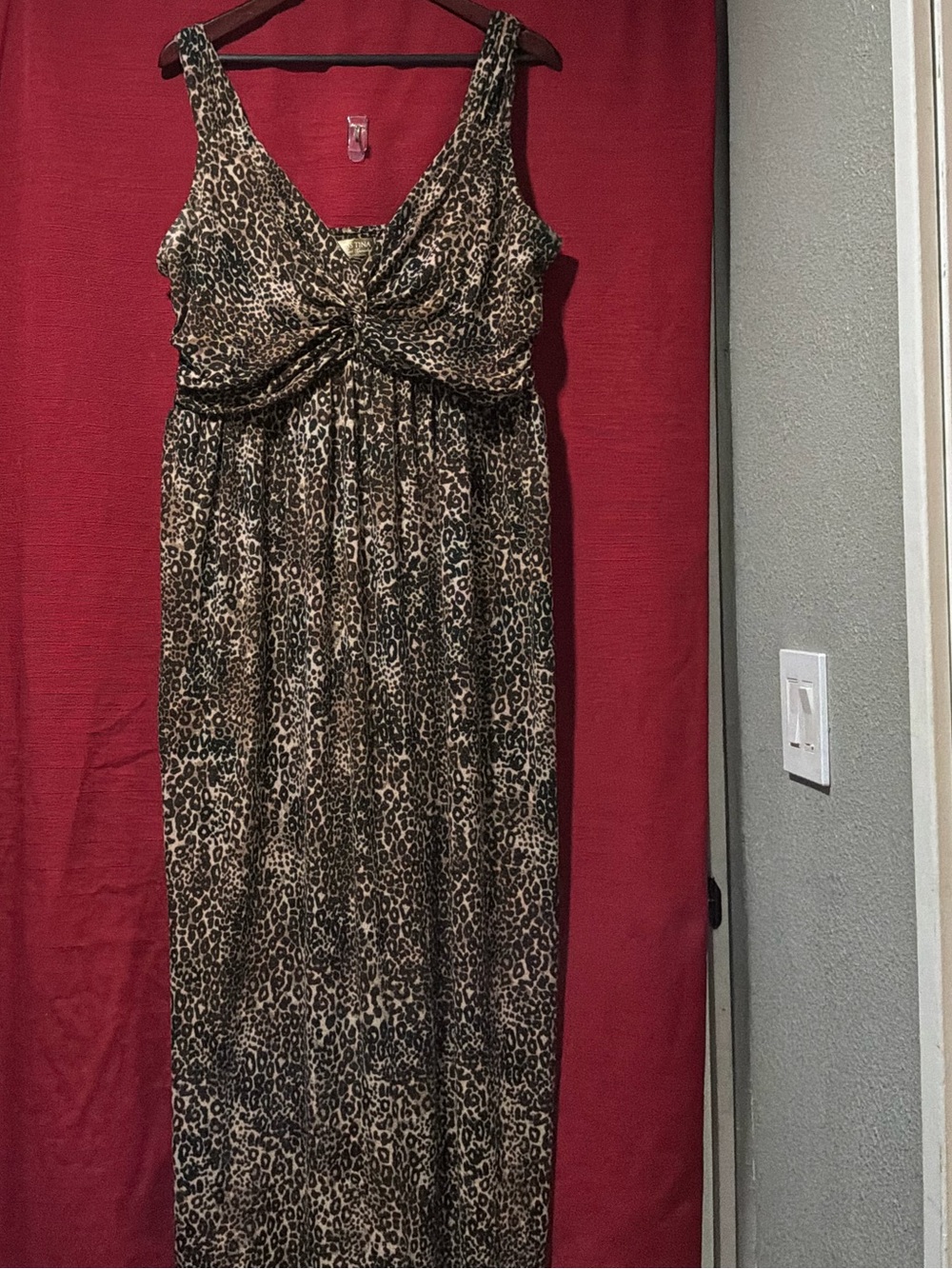 Miss Tina  VNTG y2k Leopard Print Maxi Dress in Brown and Black
